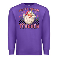 Purple santa's favorite teacher Premium Sweatshirt - MaliasSmallBusiness