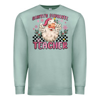 Seafoam santa's favorite teacher Premium Sweatshirt - MaliasSmallBusiness