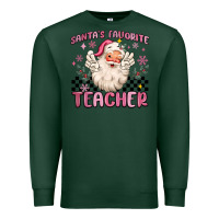 Sports Green santa's favorite teacher Premium Sweatshirt - MaliasSmallBusiness
