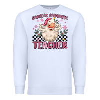 White santa's favorite teacher Premium Sweatshirt - MaliasSmallBusiness