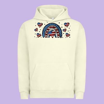 American Flag Rainbow 16oz Libbey Cup Urban Hoodie Designed By Hra Design Shop