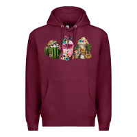 Burgundy mexican day of the dead coffee cups Premium Hoodie - FaDigitalArtStudio