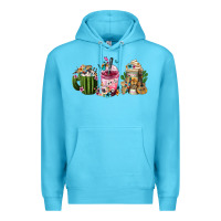 Ocean Blue mexican day of the dead coffee cups Premium Hoodie - FaDigitalArtStudio