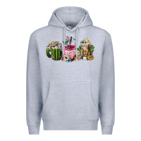 Heather Grey mexican day of the dead coffee cups Premium Hoodie - FaDigitalArtStudio