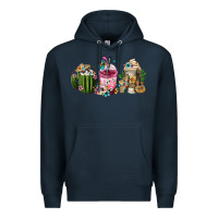 Navy mexican day of the dead coffee cups Premium Hoodie - FaDigitalArtStudio