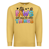 Antique Gold paws and enjoy the little things Premium Sweatshirt - MaliasSmallBusiness