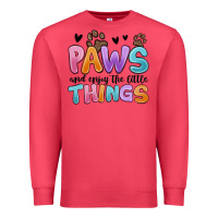 Cardinal paws and enjoy the little things Premium Sweatshirt - MaliasSmallBusiness