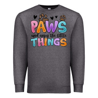 Charcoal Heather paws and enjoy the little things Premium Sweatshirt - MaliasSmallBusiness