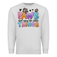 Dove Grey paws and enjoy the little things Premium Sweatshirt - MaliasSmallBusiness