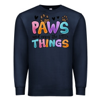 Navy paws and enjoy the little things Premium Sweatshirt - MaliasSmallBusiness