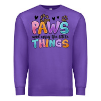 Purple paws and enjoy the little things Premium Sweatshirt - MaliasSmallBusiness
