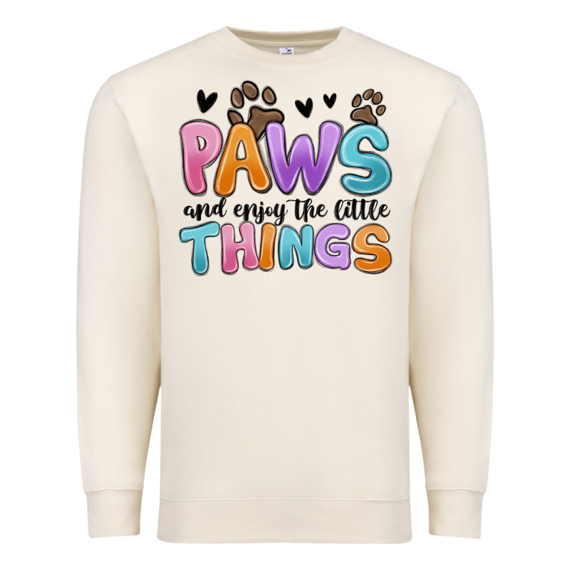 Paws And Enjoy The Little Things Premium Sweatshirt by MaliasSmallBusiness | Teevron