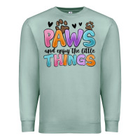 Seafoam paws and enjoy the little things Premium Sweatshirt - MaliasSmallBusiness