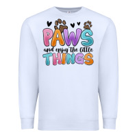 White paws and enjoy the little things Premium Sweatshirt - MaliasSmallBusiness