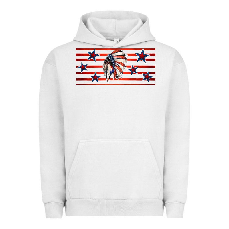 Patriotic Native American Headdress 16oz Libbey Cup Urban Hoodie by HRA Design Shop | Teevron