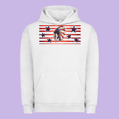 Patriotic Native American Headdress 16oz Libbey Cup Urban Hoodie Designed By Hra Design Shop