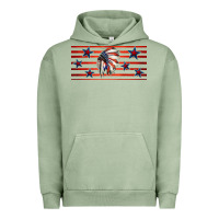 Pigment Oil Green patriotic native american headdress 16oz libbey cup Urban Hoodie - HRA Design Shop