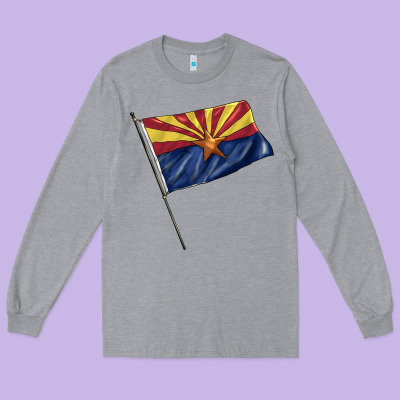 Arizona Flag Long Sleeve Tee Designed By Barkaloodesign