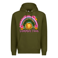 Army Green summer vibes  rainbow Premium Hoodie - HRA Design Shop
