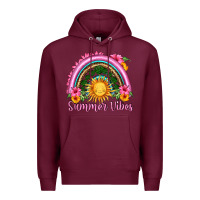 Burgundy summer vibes  rainbow Premium Hoodie - HRA Design Shop