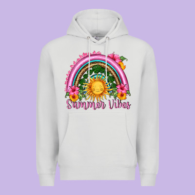 Summer Vibes  Rainbow Premium Hoodie Designed By Hra Design Shop