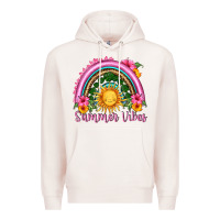 Pale Pink summer vibes  rainbow Premium Hoodie - HRA Design Shop