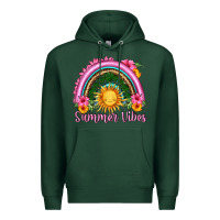 Sports Green summer vibes  rainbow Premium Hoodie - HRA Design Shop