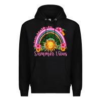Black summer vibes  rainbow Premium Hoodie - HRA Design Shop