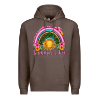 Coffee summer vibes  rainbow Premium Hoodie - HRA Design Shop