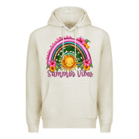 Oatmeal Heather summer vibes  rainbow Premium Hoodie - HRA Design Shop
