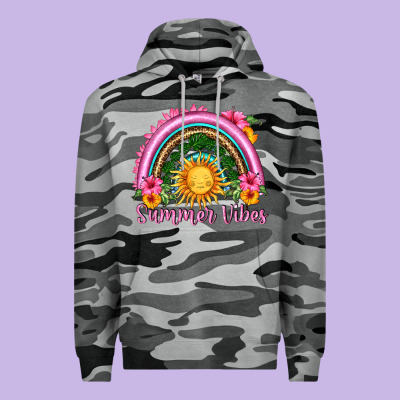 Summer Vibes  Rainbow Premium Hoodie Designed By Hra Design Shop