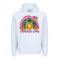 White summer vibes  rainbow Premium Hoodie - HRA Design Shop