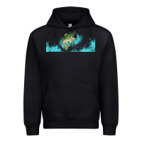 Black jumping bass fishing 16oz libbey cup Urban Hoodie - HRA Design Shop