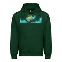 Forest Green jumping bass fishing 16oz libbey cup Urban Hoodie - HRA Design Shop