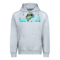 Heather Grey jumping bass fishing 16oz libbey cup Urban Hoodie - HRA Design Shop