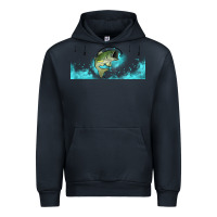 Navy jumping bass fishing 16oz libbey cup Urban Hoodie - HRA Design Shop