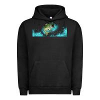 Pigment Black jumping bass fishing 16oz libbey cup Urban Hoodie - HRA Design Shop