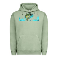 Pigment Oil Green jumping bass fishing 16oz libbey cup Urban Hoodie - HRA Design Shop