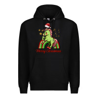Black merry christmas unicorn Premium Hoodie - FaDigitalArtStudio