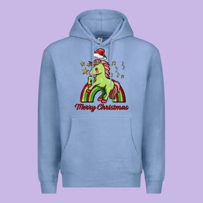 Merry Christmas Unicorn Premium Hoodie Designed By Fadigitalartstudio