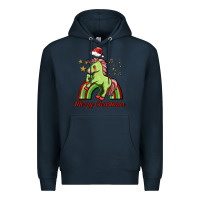 Navy merry christmas unicorn Premium Hoodie - FaDigitalArtStudio