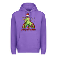 Purple merry christmas unicorn Premium Hoodie - FaDigitalArtStudio