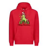 Red merry christmas unicorn Premium Hoodie - FaDigitalArtStudio