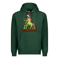 Sports Green merry christmas unicorn Premium Hoodie - FaDigitalArtStudio