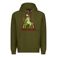 Army Green merry christmas unicorn Premium Hoodie - FaDigitalArtStudio
