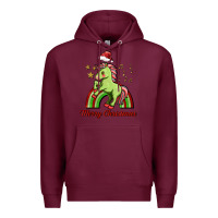 Burgundy merry christmas unicorn Premium Hoodie - FaDigitalArtStudio