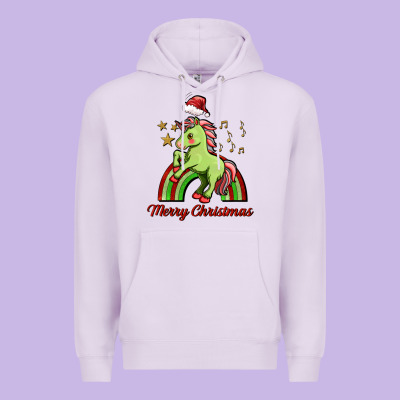 Merry Christmas Unicorn Premium Hoodie Designed By Fadigitalartstudio