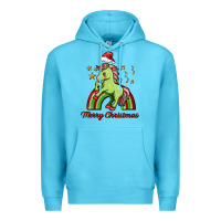 Ocean Blue merry christmas unicorn Premium Hoodie - FaDigitalArtStudio