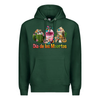 Sports Green mexican día de los muertos coffee cups Premium Hoodie - FaDigitalArtStudio