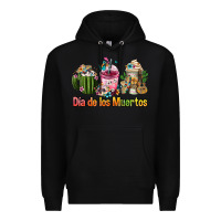 Black mexican día de los muertos coffee cups Premium Hoodie - FaDigitalArtStudio